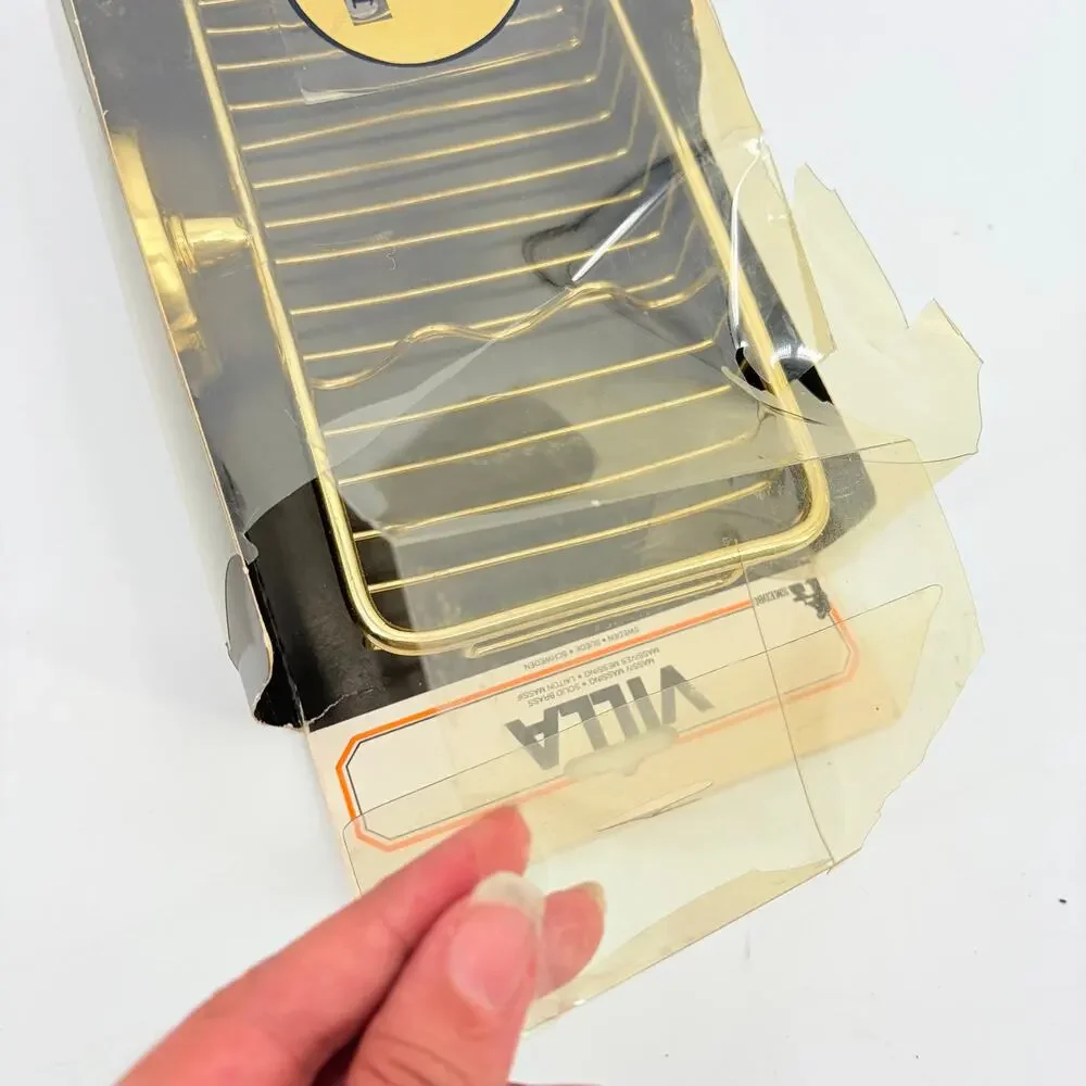 Vtg 1985 Smedbo Villa Solid Brass Soap Basket Bathroom Sweden NOS Wall Art V 272